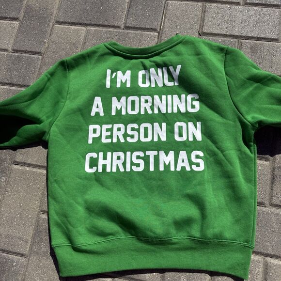 PEANUTS SNOOPY CHRISTMAS DOGHOUSE Lights Sweatshirt Morning Person NWOT Med - Picture 2 of 3